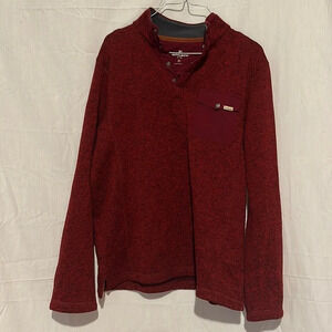 red Woolrich 1/4 snap pullover size medium